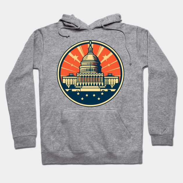 Capitol Building Emblem Hoodie by Czajnikolandia